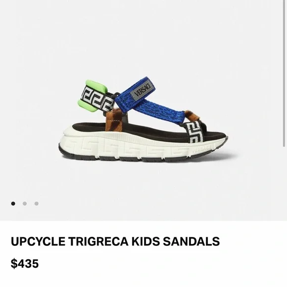 VERSACE UPCYCLE TRIGRECA KIDS SANDALS Sz US 2,5 - Picture 5 of 6